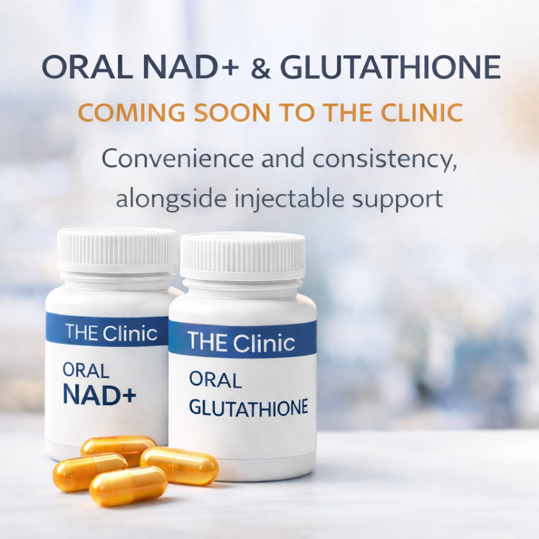 NAD and glutathione in oral form at The Clinic.